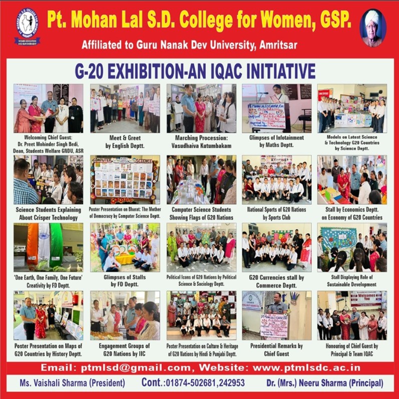 G-20 Exhibition - An IQAC Initiative